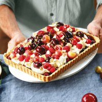 Cherry, Raspberry and Almond Tart